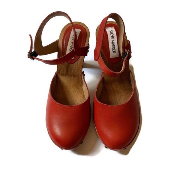 Steve Madden Shoes - Steve Madden red high heel clogs 6
